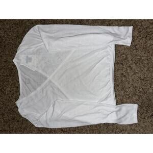 Nike Yoga Women Wrap Top White Long Sleeve Shirt Sample